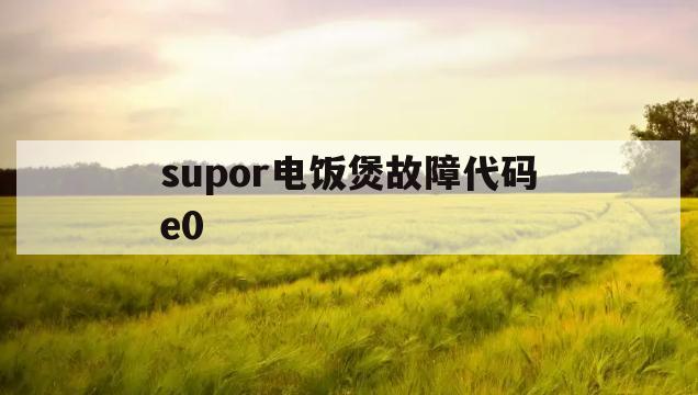 supor电饭煲故障代码e0(supor电饭煲使用说明一直闪烁EO怎么回事)