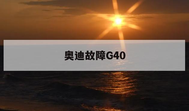 奥迪故障G40(奥迪故障码大全图片)